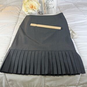 Talbots Gray Pleated Midi Skirt